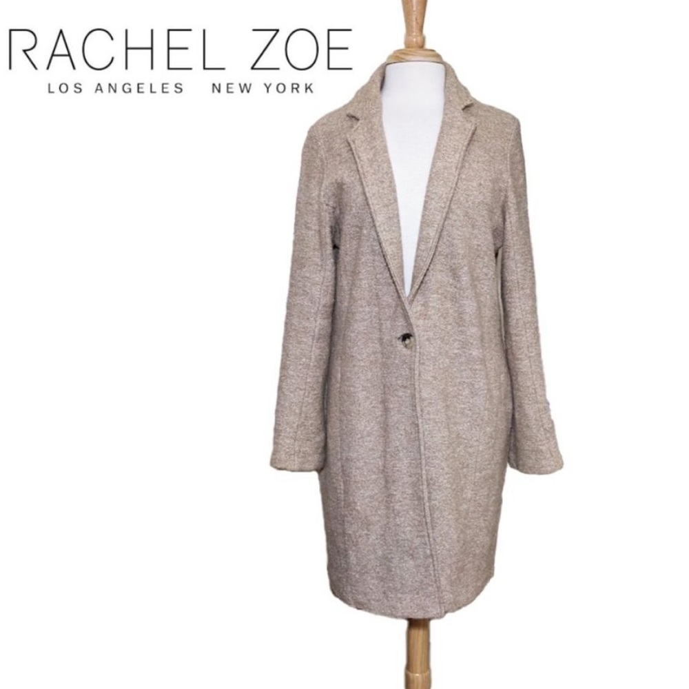 Rachel Zoe Camel Tan Wool Blend Unlined Long Coat